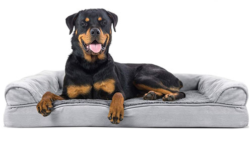 FurHaven™ Dog Bed | Orthopedic & Suede Sofa-Style